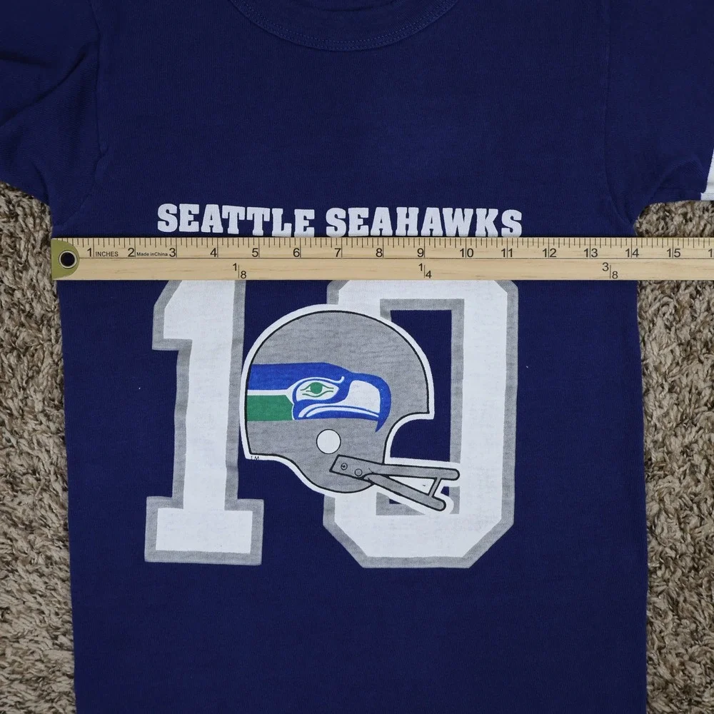 Vintage 80s Champion Seattle Seahawks T-Shirt Small Retro NFL Blue Cotton - Picture 15 of 16